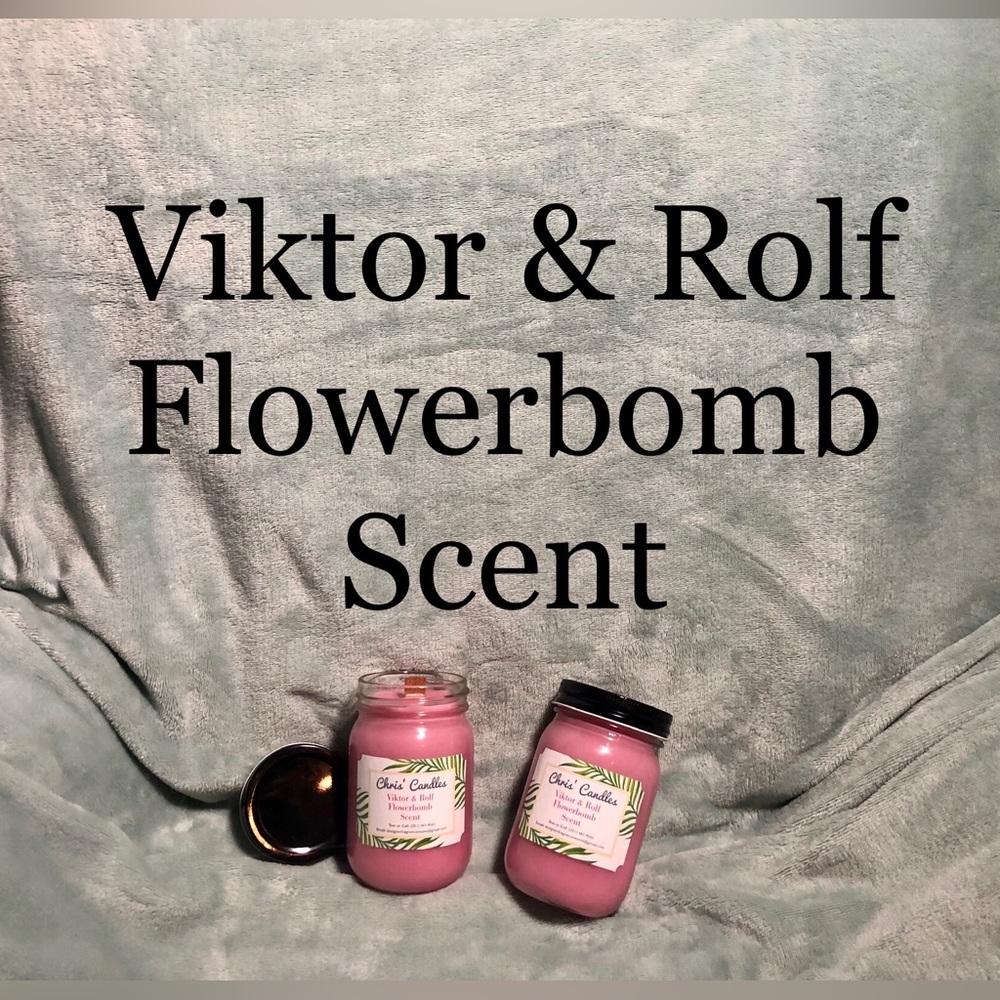 Two 14oz Viktor & Rolf Flowerbomb Scent Wood Wick Candles